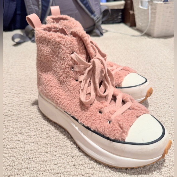 Steve Madden Fluffy Pink Platform High-tops - Picture 3 of 6